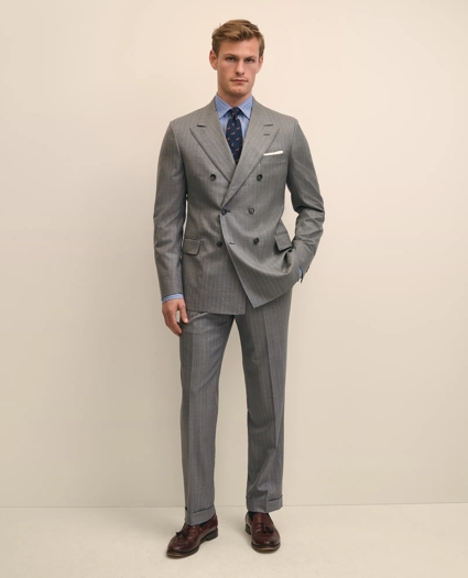 Classic Fit Double-Breasted Wool Pinstripe 1818 Suit, image 1