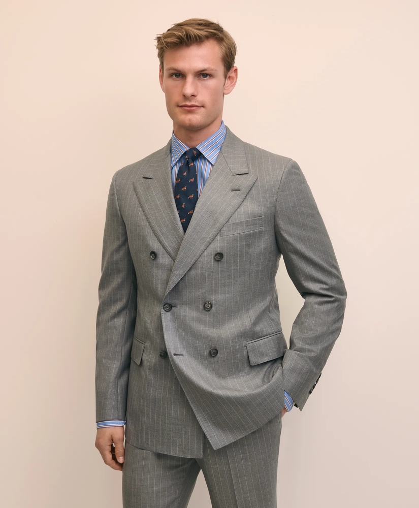 Classic Fit Double-Breasted Wool Pinstripe 1818 Suit, image 2