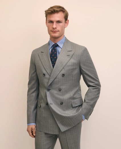 Classic Fit Double-Breasted Wool Pinstripe 1818 Suit, image 2