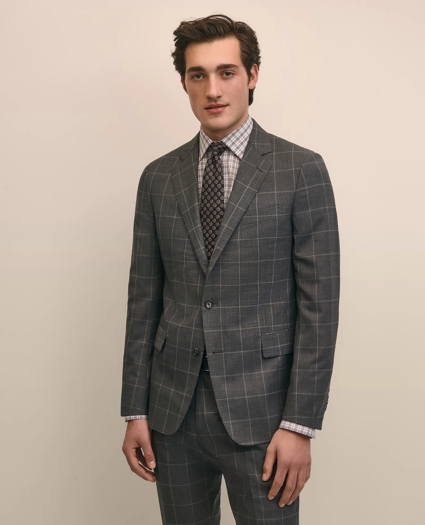 Classic Fit Wool Windowpane 1818 Suit, image 2