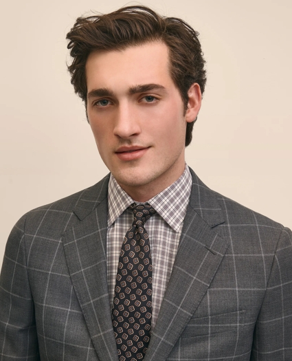 Classic Fit Wool Windowpane 1818 Suit, image 3
