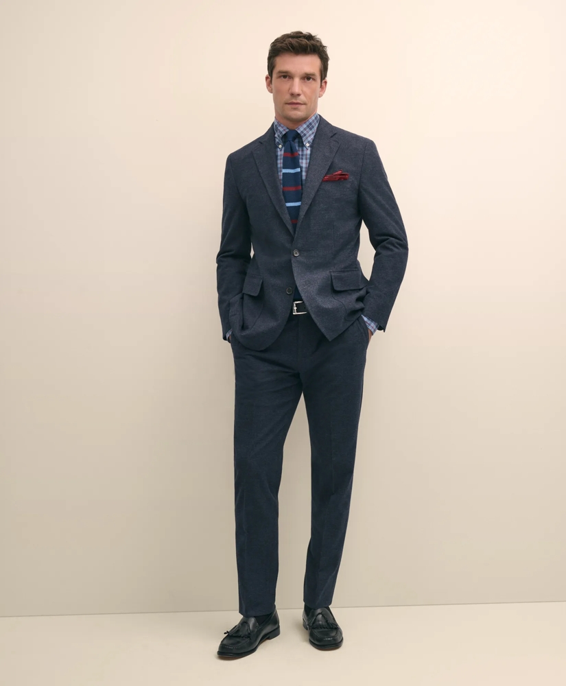 Slim Fit Check Suit Jacket in Brushed-Cotton, image 2