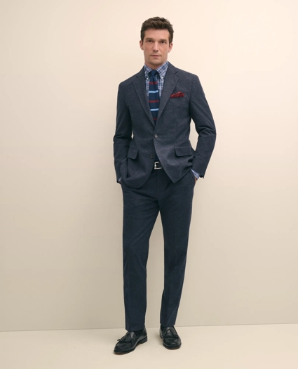Slim Fit Check Suit Jacket in Brushed-Cotton, image 2