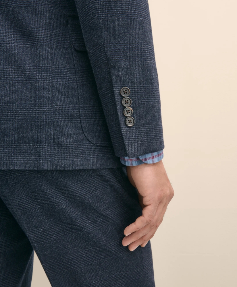 Slim Fit Check Suit Jacket in Brushed-Cotton, image 5