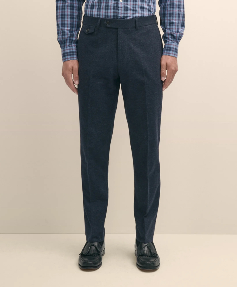 Slim Fit Check Suit Pants in Brushed-Cotton, image 2