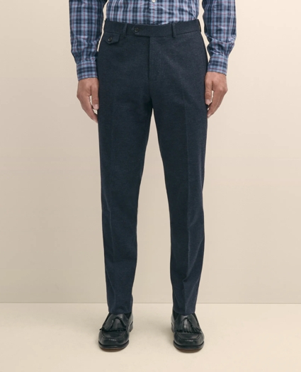 Slim Fit Check Suit Pants in Brushed-Cotton, image 2