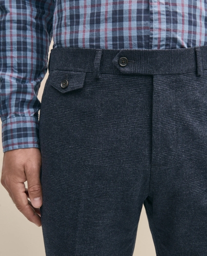 Slim Fit Check Suit Pants in Brushed-Cotton, image 4