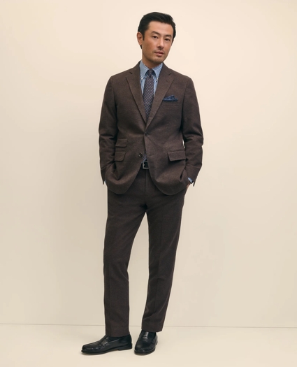 Slim Fit Mini-Houndstooth Suit Jacket in Brushed-Cotton, image 2