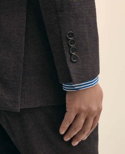 Slim Fit Mini-Houndstooth Suit Jacket in Brushed-Cotton, image 5