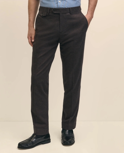 Slim Fit Mini-Houndstooth Suit Pants in Brushed-Cotton, image 2