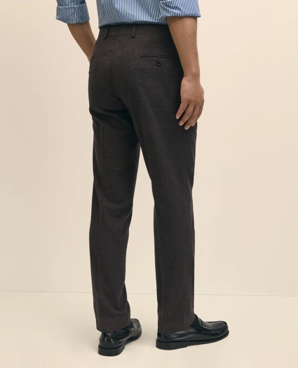 Slim Fit Mini-Houndstooth Suit Pants in Brushed-Cotton, image 3