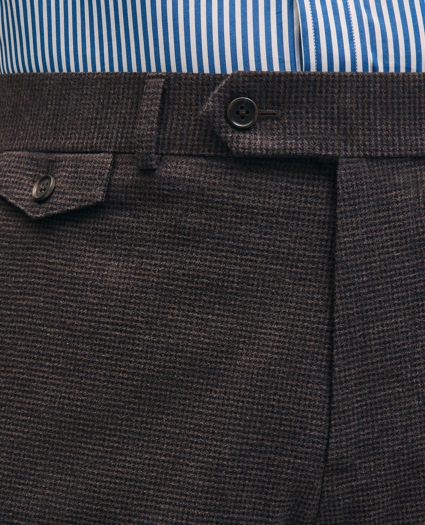 Slim Fit Mini-Houndstooth Suit Pants in Brushed-Cotton, image 4