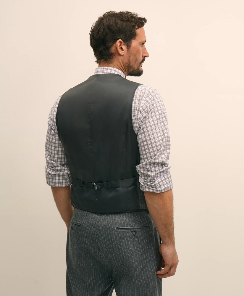 Archive Pinstripe Vest in Wool Flannel, image 4