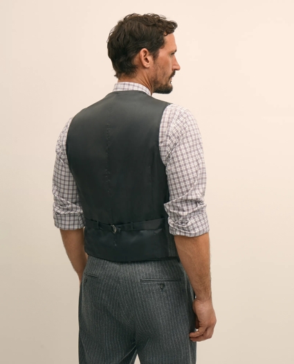 Archive Pinstripe Vest in Wool Flannel, image 4