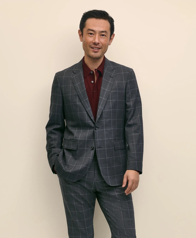 Slim Fit Wool Windowpane 1818 Suit, image 2