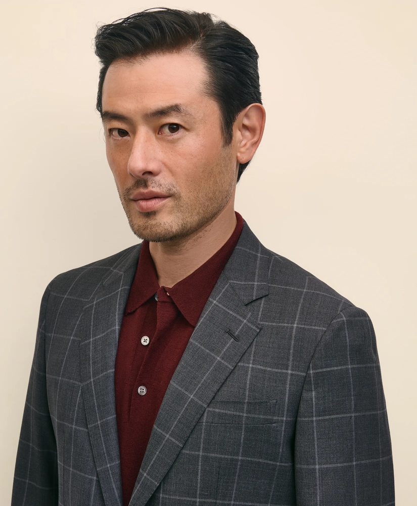 Slim Fit Wool Windowpane 1818 Suit, image 3