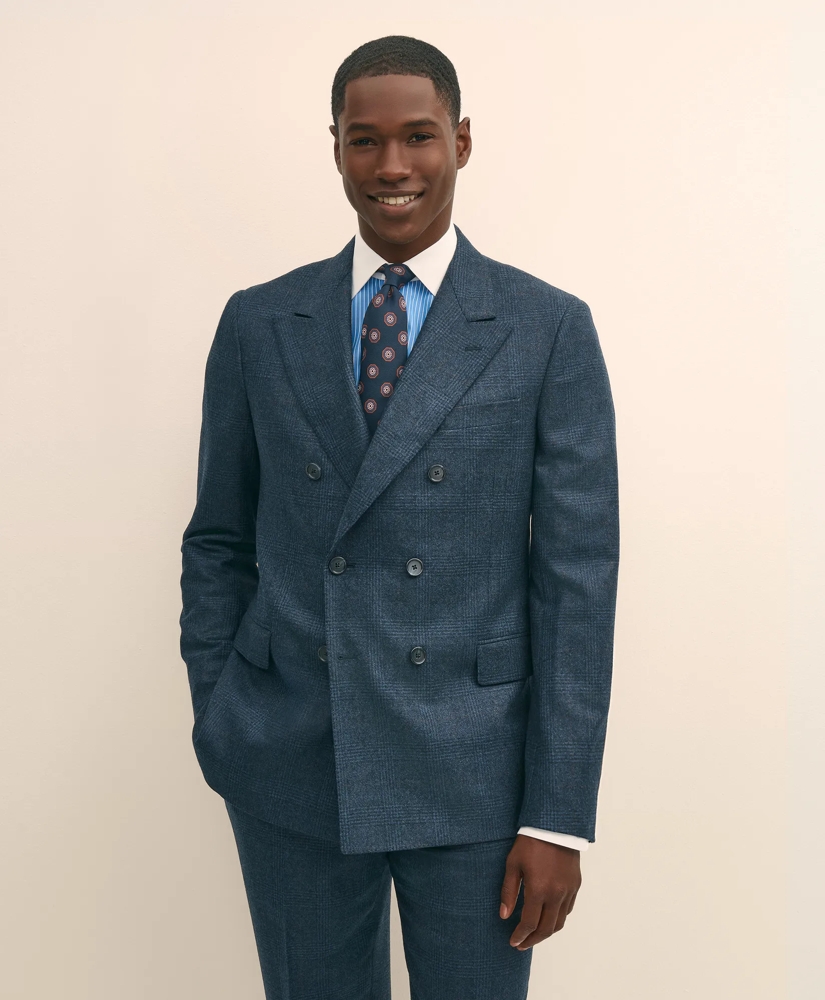 Classic Fit Saxon Wool Bold Overcheck 1818 Suit, image 2