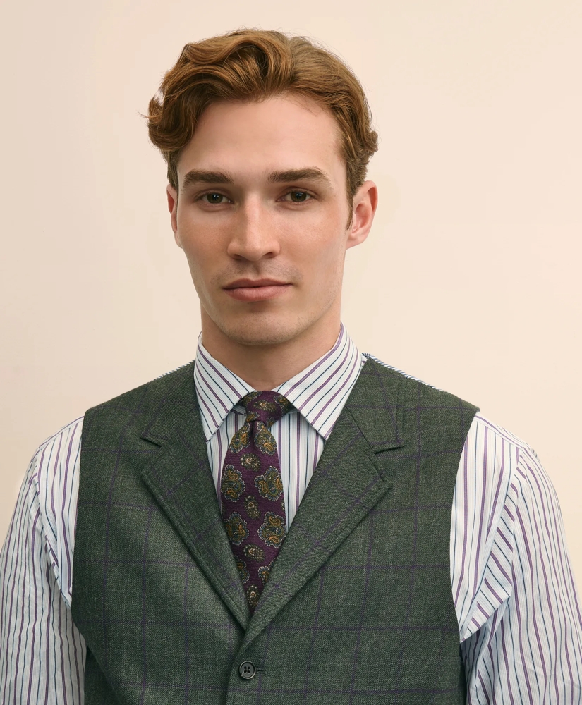 Classic Fit Wool Windowpane Suit Vest, image 3