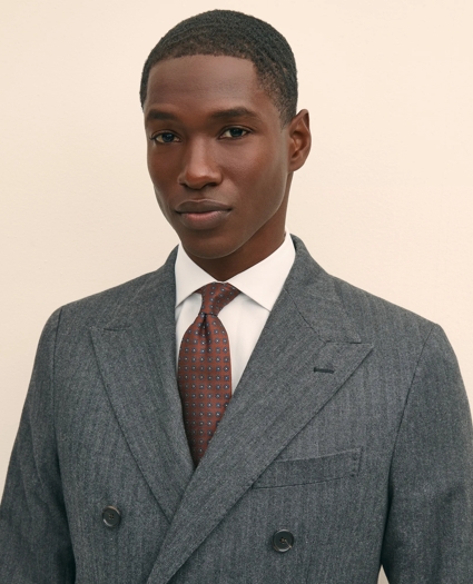 Classic Fit Double-Breasted Cotton Herringbone Suit Jacket, image 3