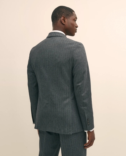 Classic Fit Double-Breasted Cotton Herringbone Suit Jacket, image 5