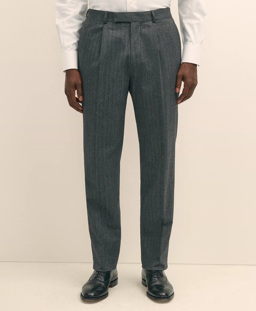 Classic Fit Cotton Herringbone Suit Pants, image 2
