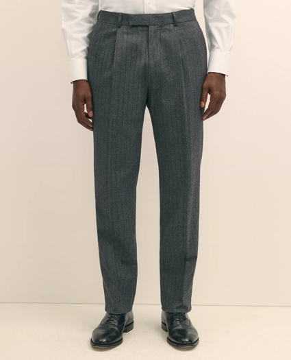 Classic Fit Cotton Herringbone Suit Pants, image 2