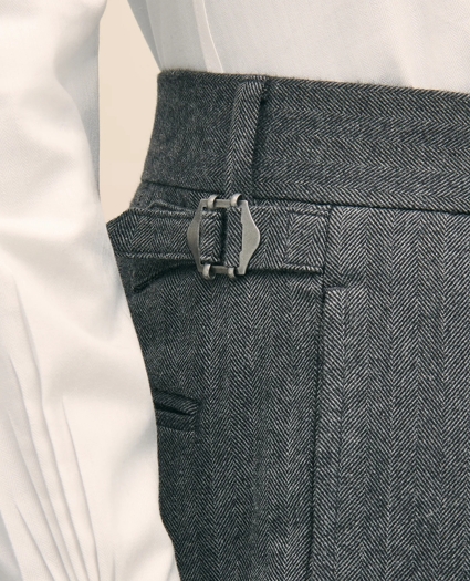 Classic Fit Cotton Herringbone Suit Pants, image 4