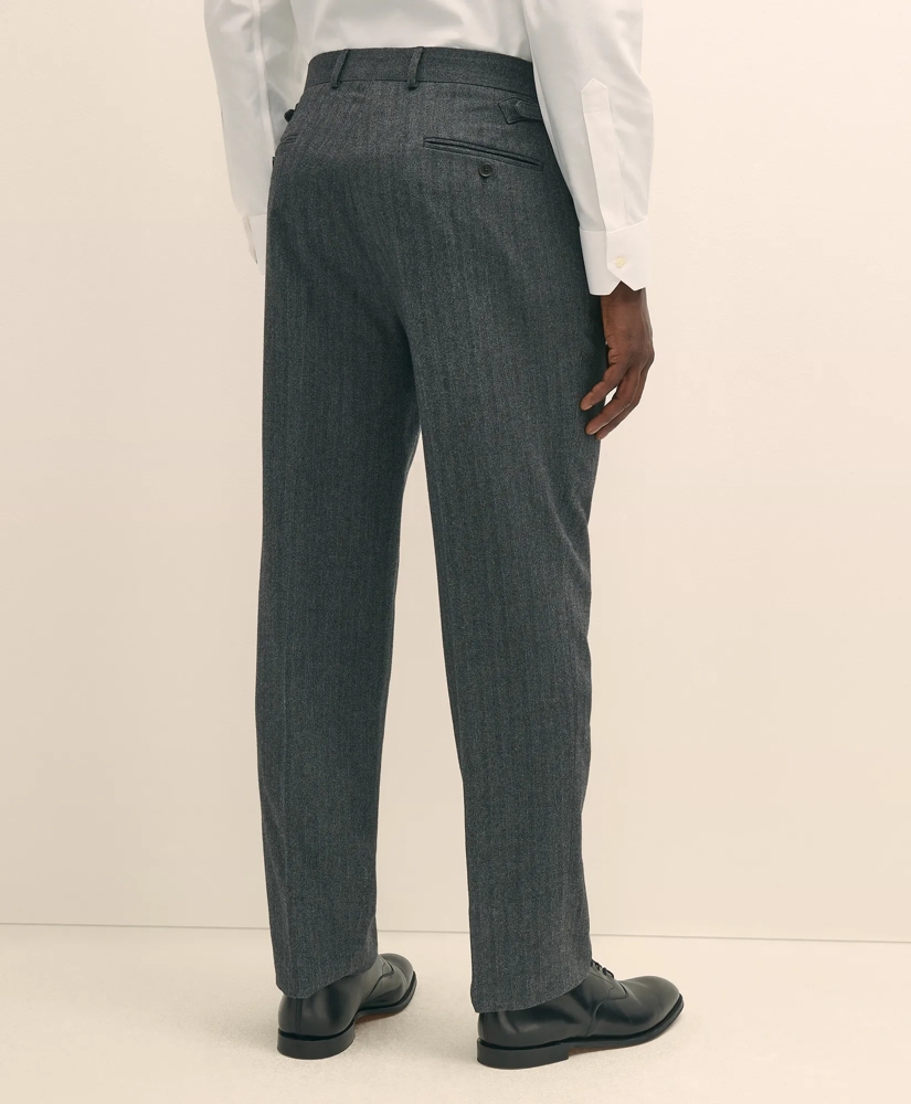 Classic Fit Cotton Herringbone Suit Pants, image 5