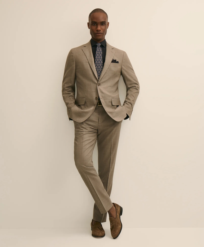 Brooks Brothers Explorer Collection Slim Fit Wool Stripe Suit Pants, image 1