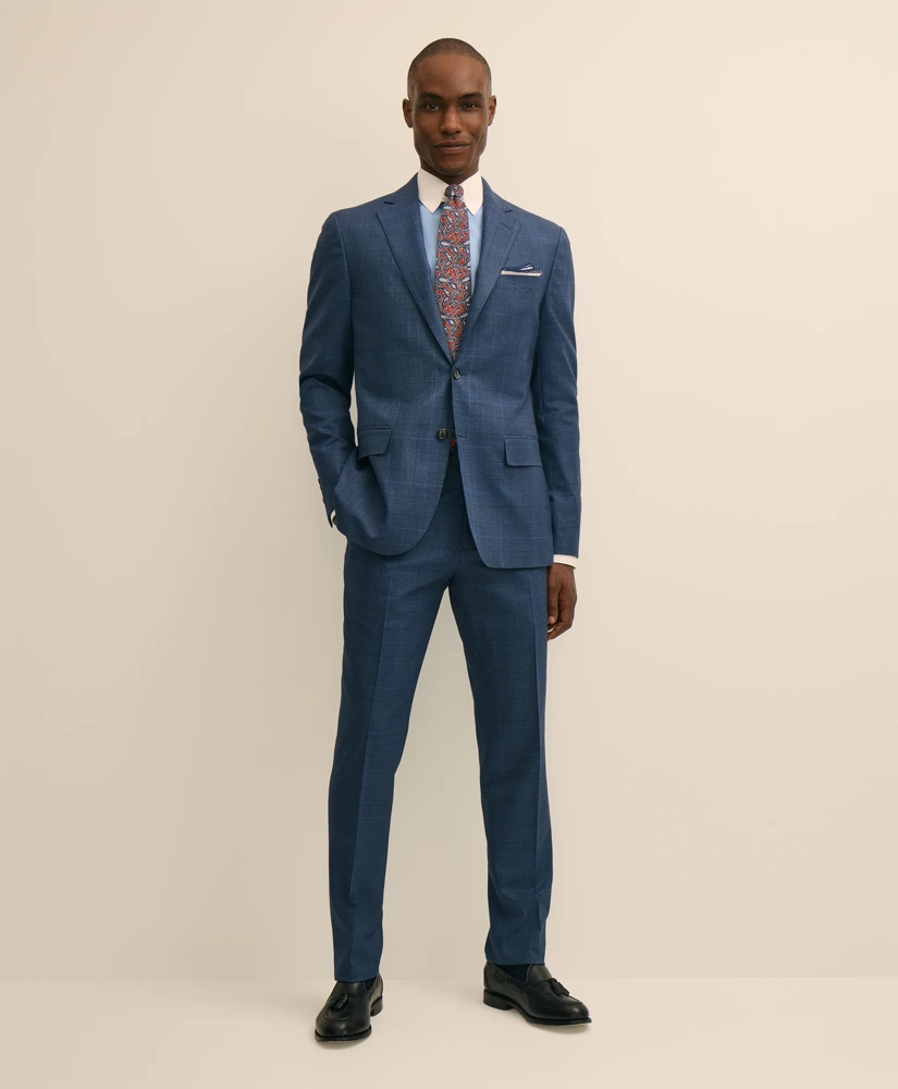 Brooks Brothers Explorer Collection Slim Fit Wool Overcheck Suit Pants, image 1