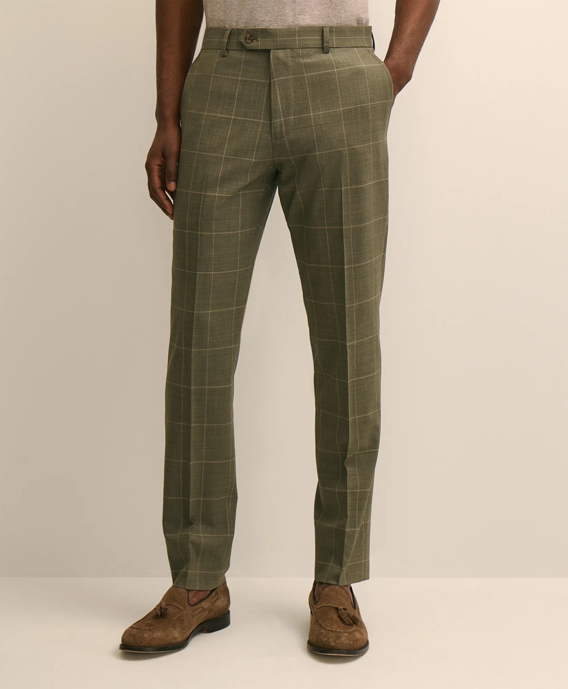 Brooks Brothers Explorer Collection Slim Fit Wool Windowpane Suit Pants, image 2