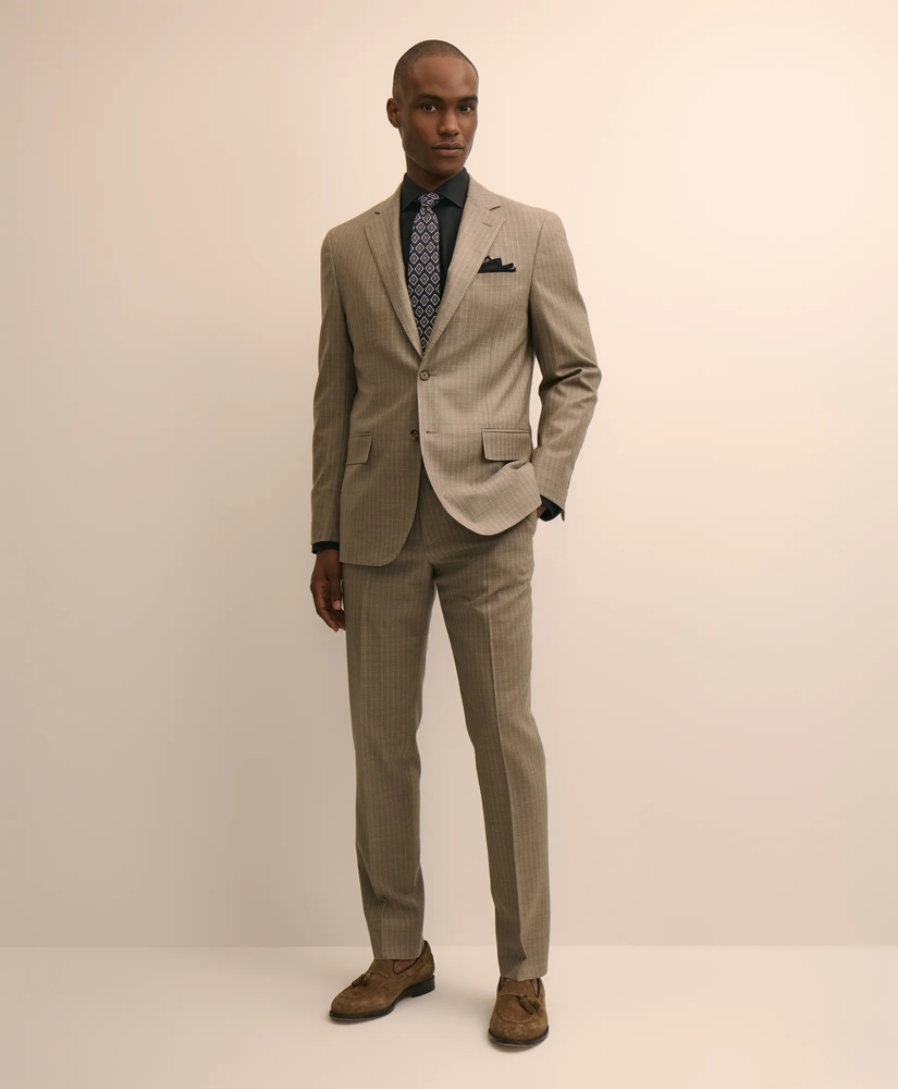 Brooks Brothers Explorer Collection Slim Fit Wool Stripe Suit Jacket, image 2