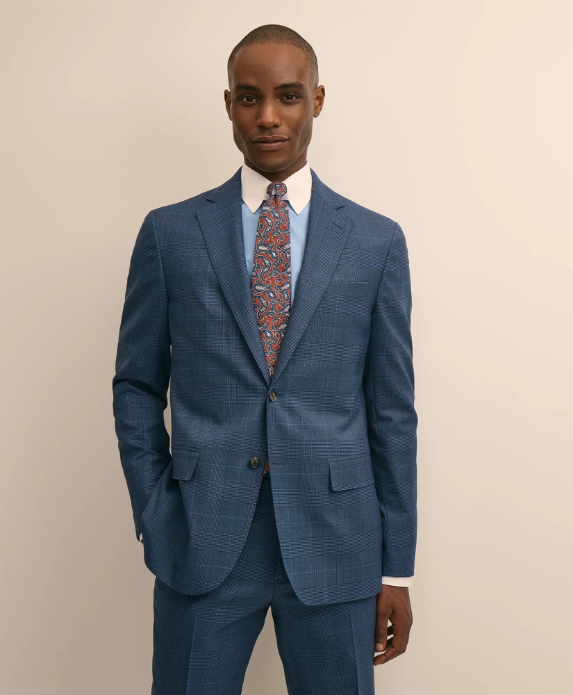Brooks Brothers Explorer Collection Slim Fit Wool Overcheck Suit Jacket, image 1