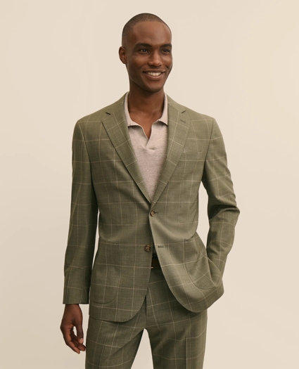 Brooks Brothers Explorer Collection Slim Fit Wool Windowpane Suit Jacket, image 1