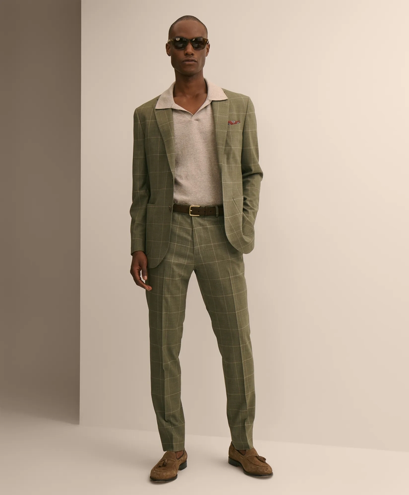 Brooks Brothers Explorer Collection Slim Fit Wool Windowpane Suit Jacket, image 2