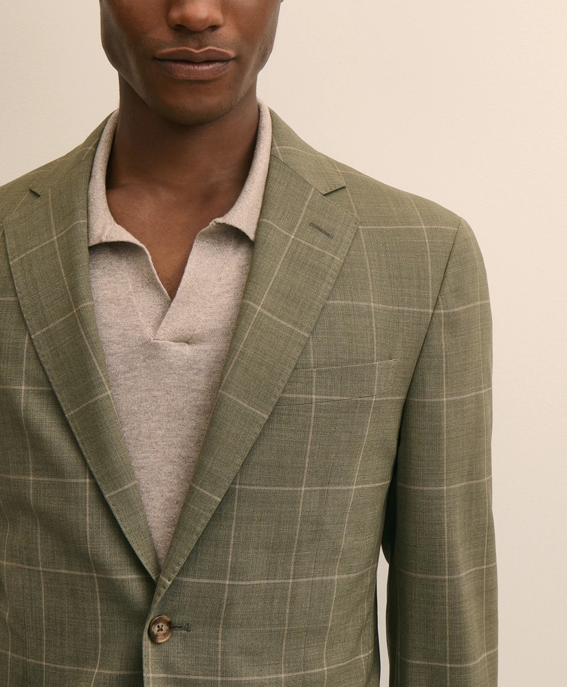 Brooks Brothers Explorer Collection Slim Fit Wool Windowpane Suit Jacket, image 3