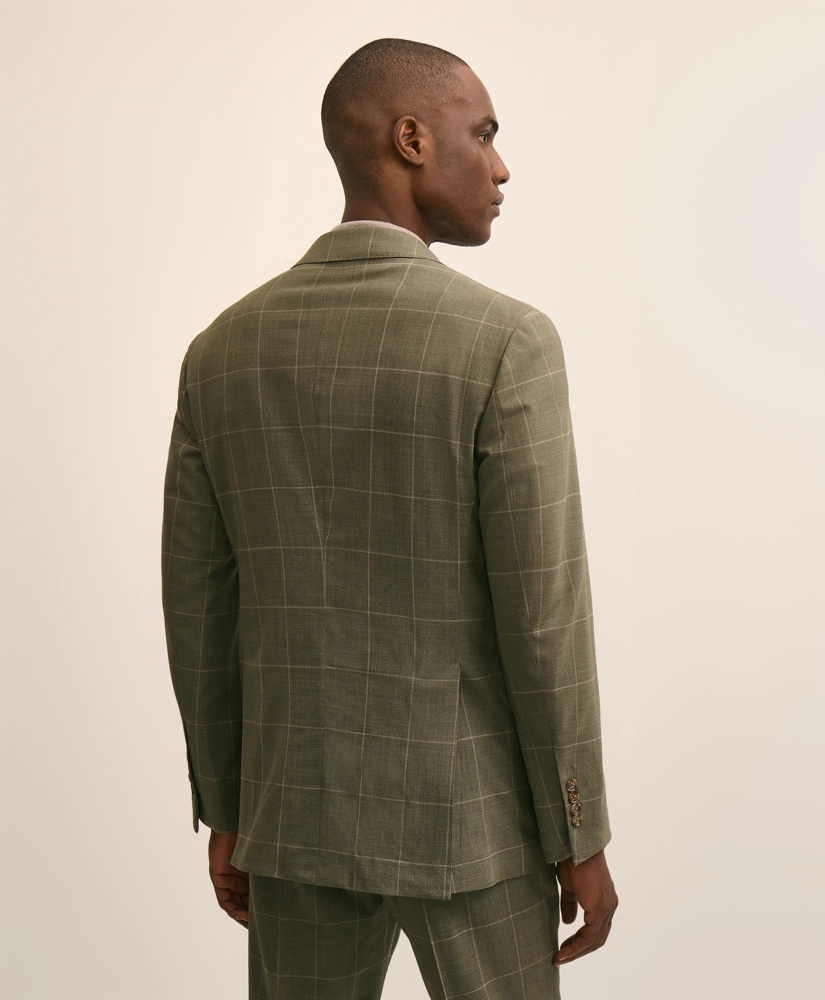 Brooks Brothers Explorer Collection Slim Fit Wool Windowpane Suit Jacket, image 4