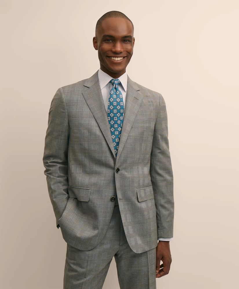 Slim Fit Wool Check 1818 Suit, image 2