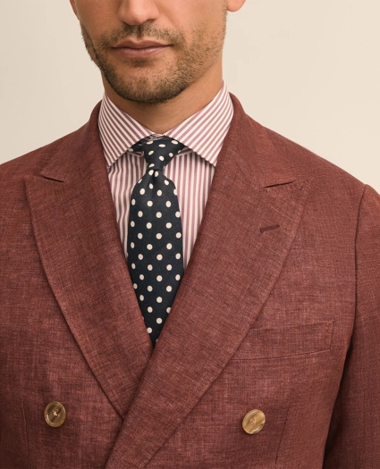 Slim Fit Linen Double-Breasted Suit Jacket, image 3