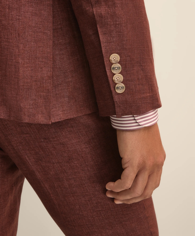 Slim Fit Linen Double-Breasted Suit Jacket, image 5