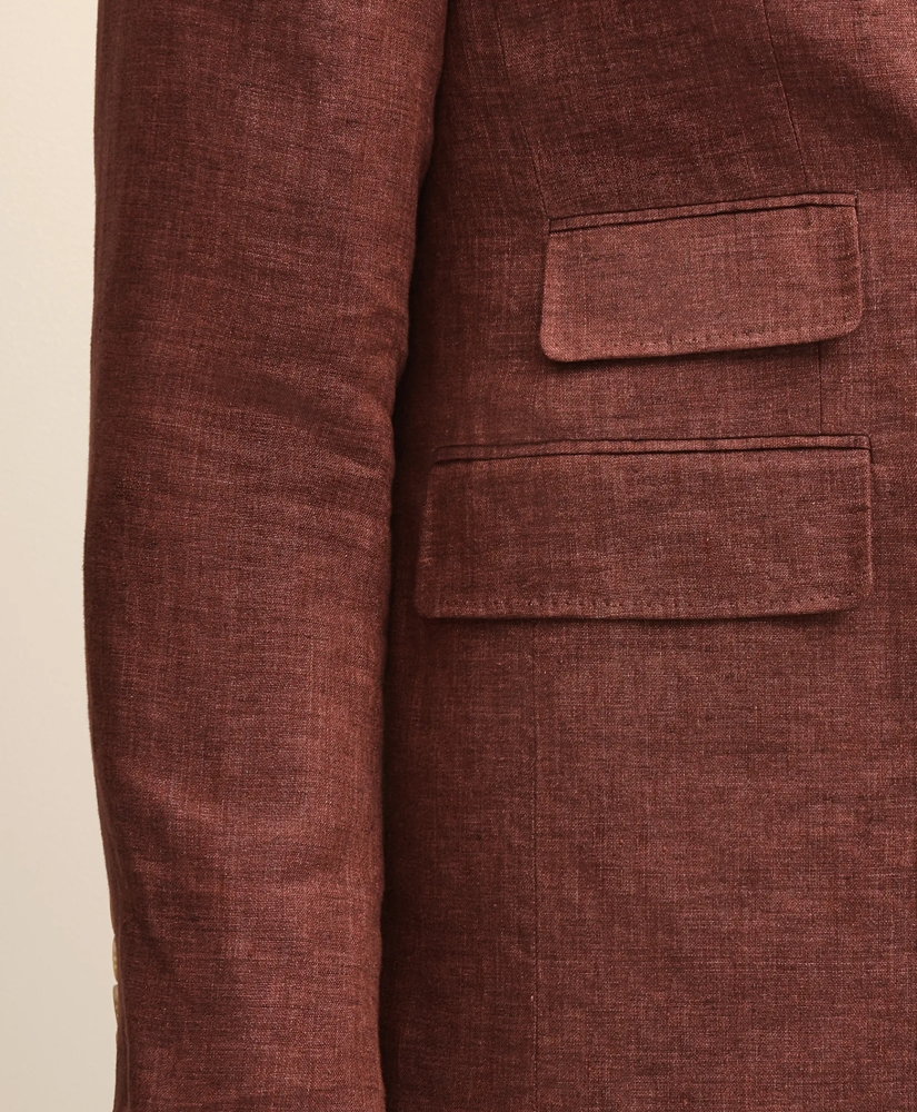 Slim Fit Linen Double-Breasted Suit Jacket, image 6