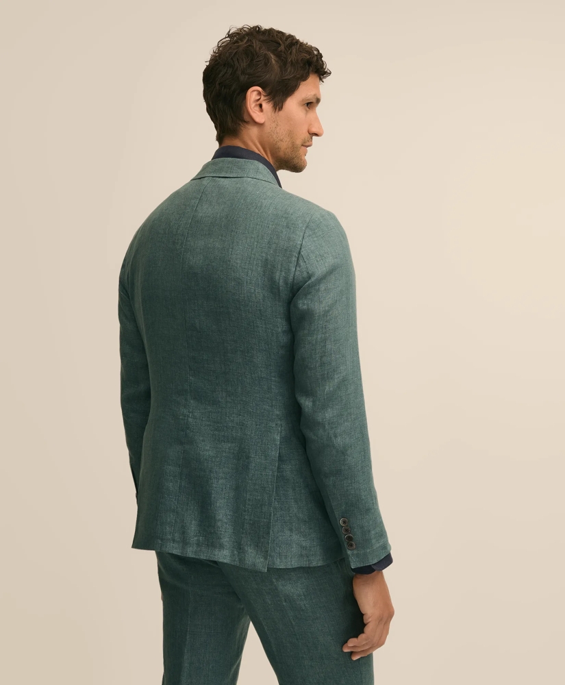 Slim Fit Linen Double-Breasted Suit Jacket, image 5