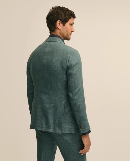 Slim Fit Linen Double-Breasted Suit Jacket, image 5