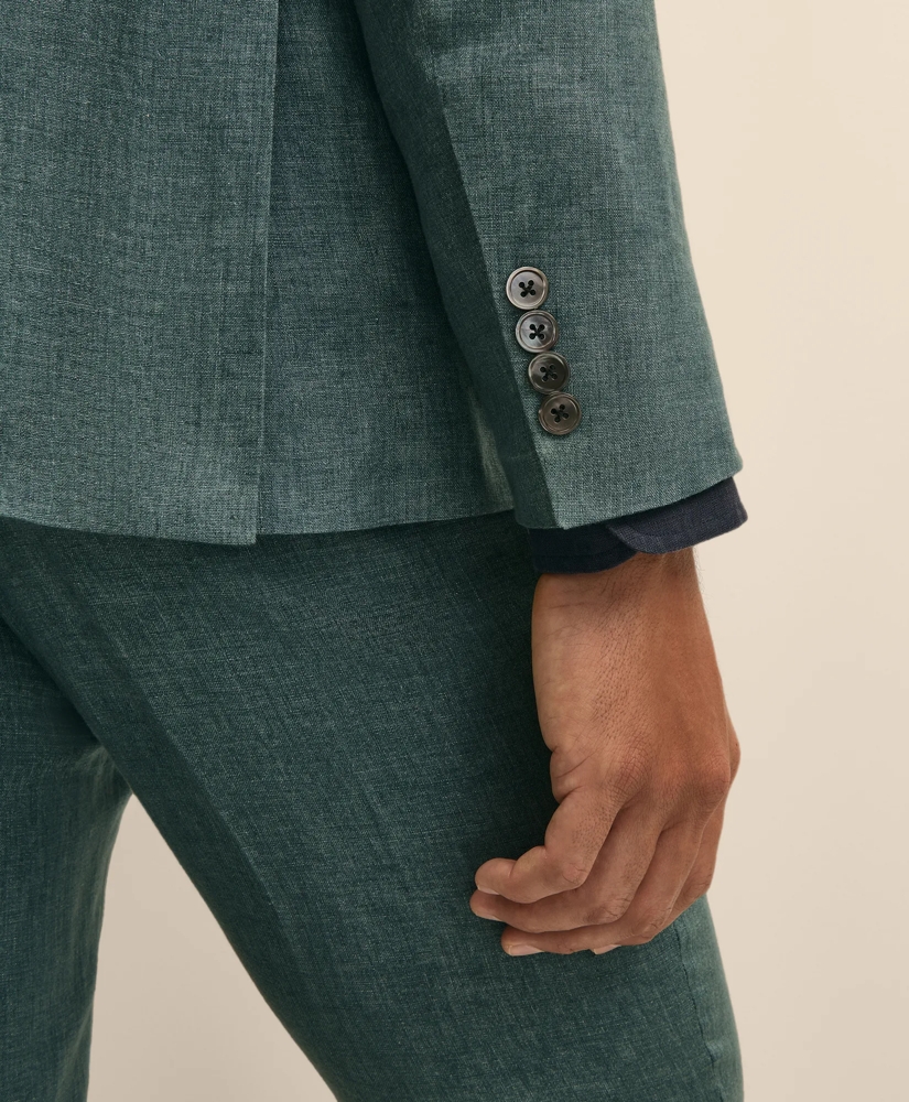 Slim Fit Linen Double-Breasted Suit Jacket, image 6
