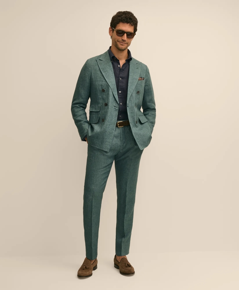 Slim Fit Linen Suit Pants, image 2