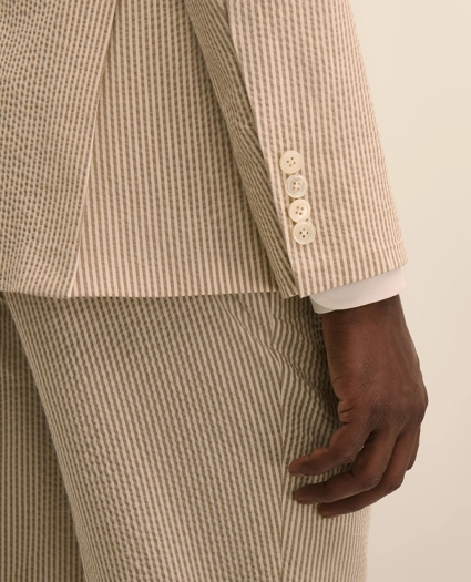 Classic Fit Stretch Cotton Double-Breasted Seersucker 1818 Suit, image 4