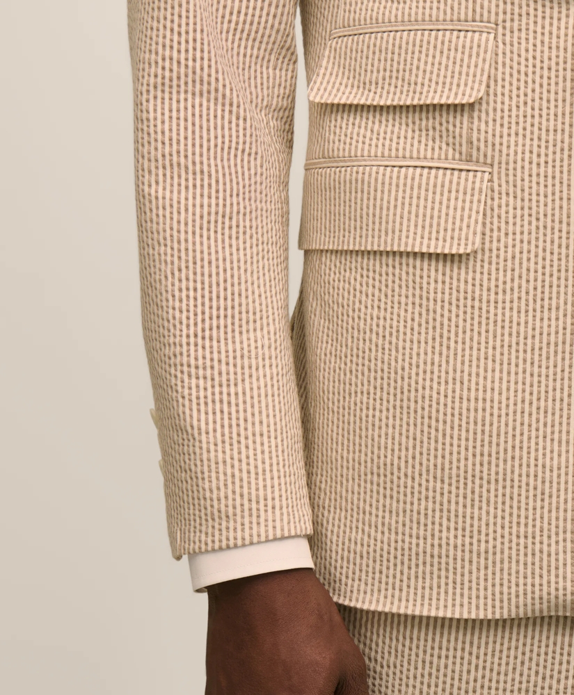 Classic Fit Stretch Cotton Double-Breasted Seersucker 1818 Suit, image 6