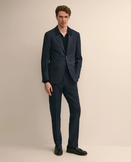 Brooks Brothers Explorer Collection Slim-Fit Wool Overcheck Suit Pants, image 1