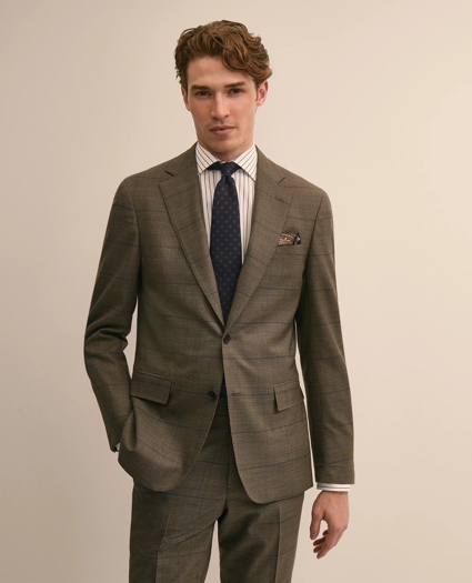 Brooks Brothers Explorer Collection Slim-Fit Overcheck Glen-Plaid Wool Suit Jacket, image 1
