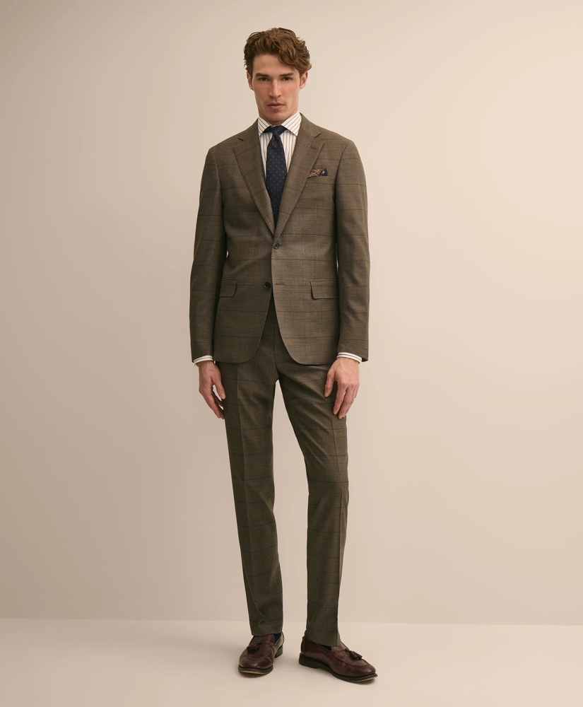 Brooks Brothers Explorer Collection Slim-Fit Overcheck Glen-Plaid Wool Suit Jacket, image 2